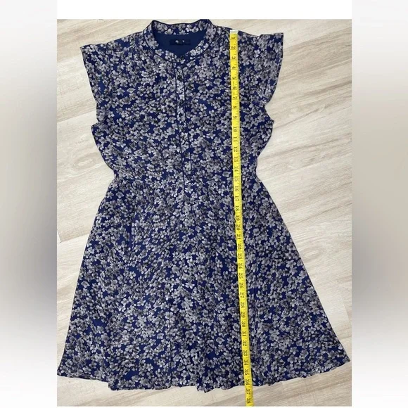 Madewell Silk Shirtdress in Newsprint Floral 8 - Picture 5 of 7